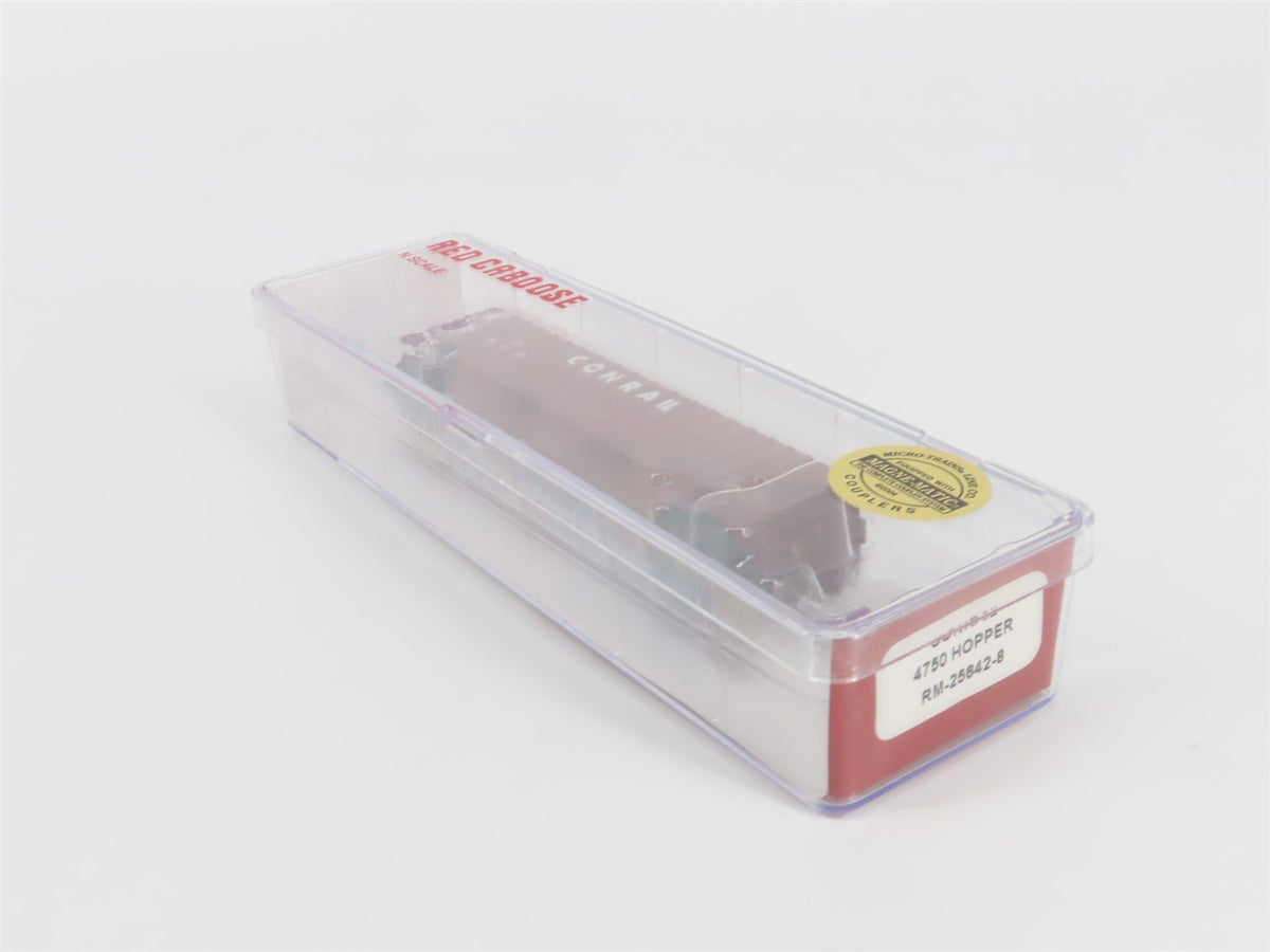 N Scale Red Caboose RM-25642-8 CR Conrail 3-Bay Covered Hopper #890737