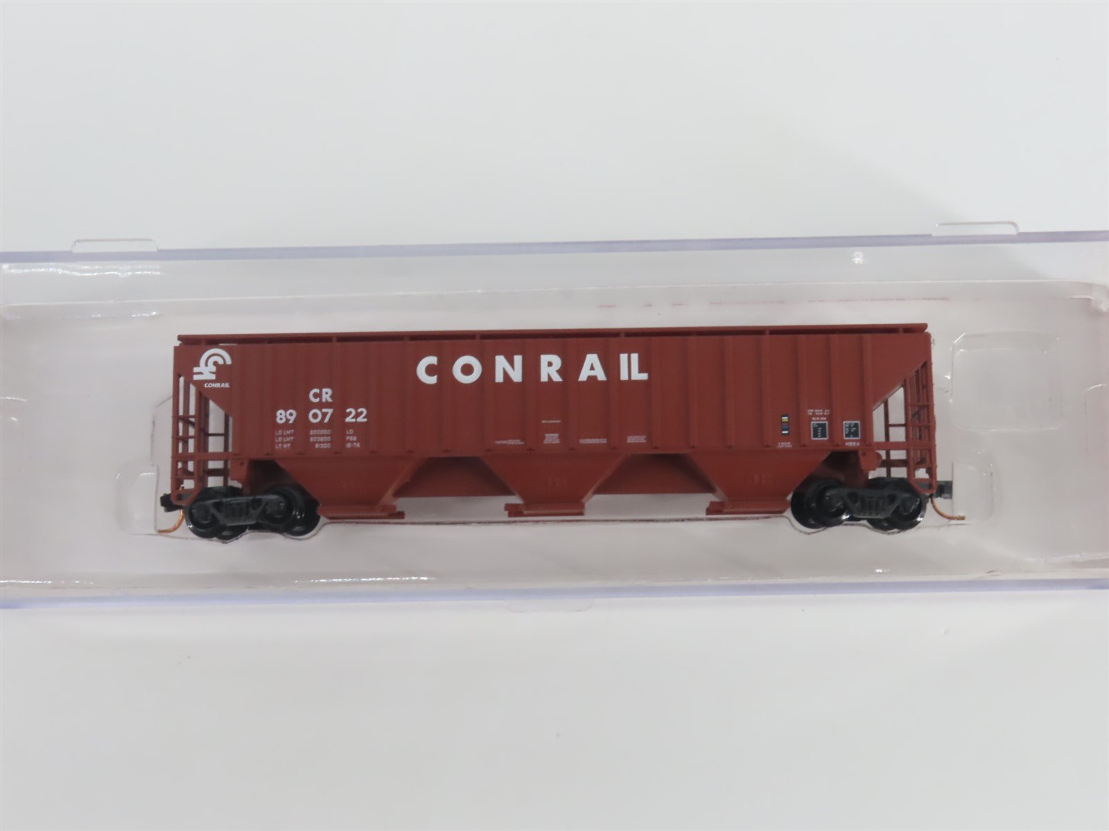 N Scale Red Caboose RM-25642-6 CR Conrail 3-Bay Covered Hopper #890722
