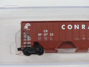 N Scale Red Caboose RM-25642-6 CR Conrail 3-Bay Covered Hopper #890722