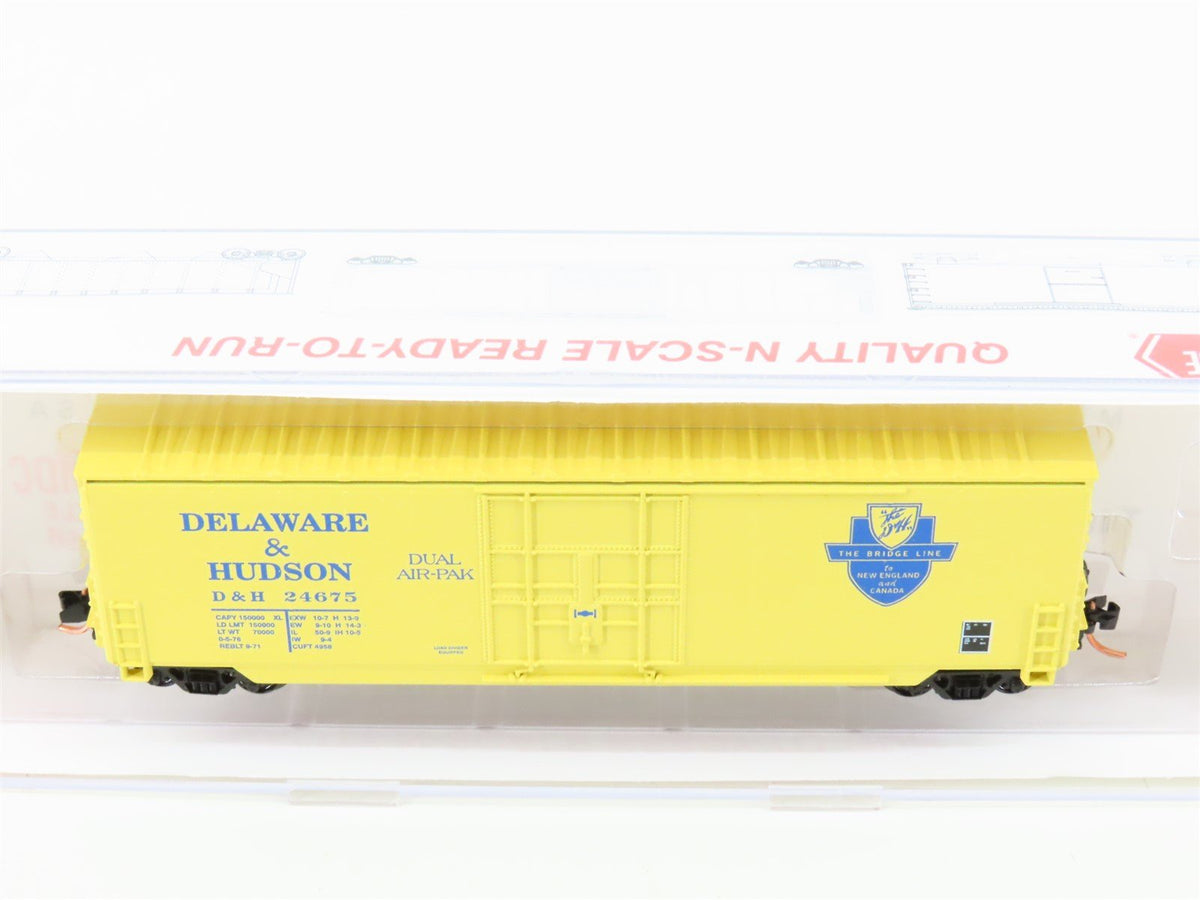 N Scale Roundhouse 82016 D&amp;H Delaware Hudson 50&#39; Hi-Cube Boxcar #24675 UPGRADED