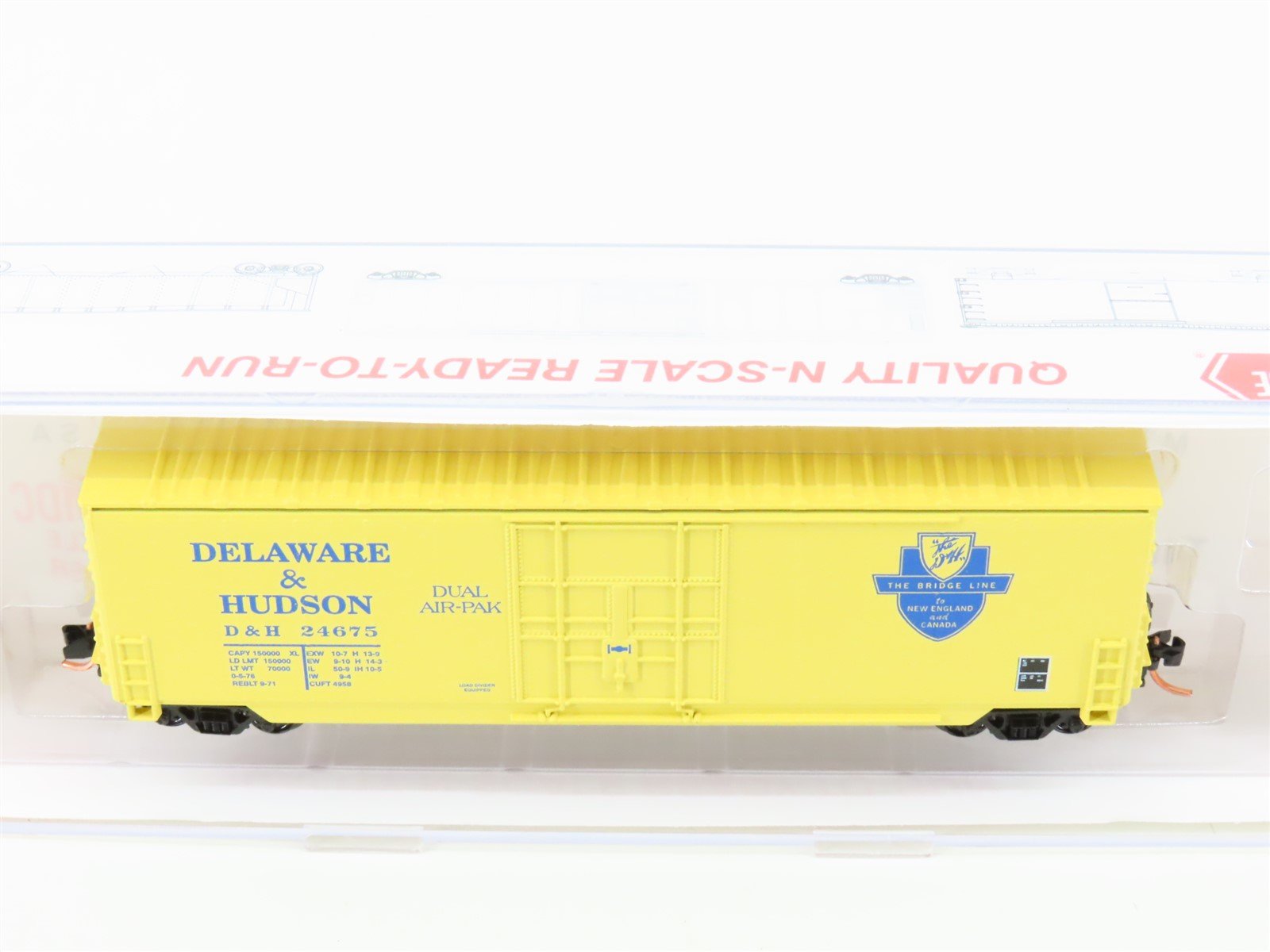 N Scale Roundhouse 82016 D&H Delaware Hudson 50' Hi-Cube Boxcar #24675 UPGRADED