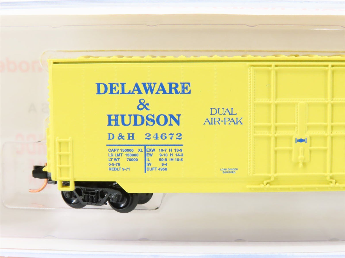 N Scale Roundhouse 82016 D&amp;H Delaware Hudson 50&#39; Hi-Cube Boxcar #24672 UPGRADED