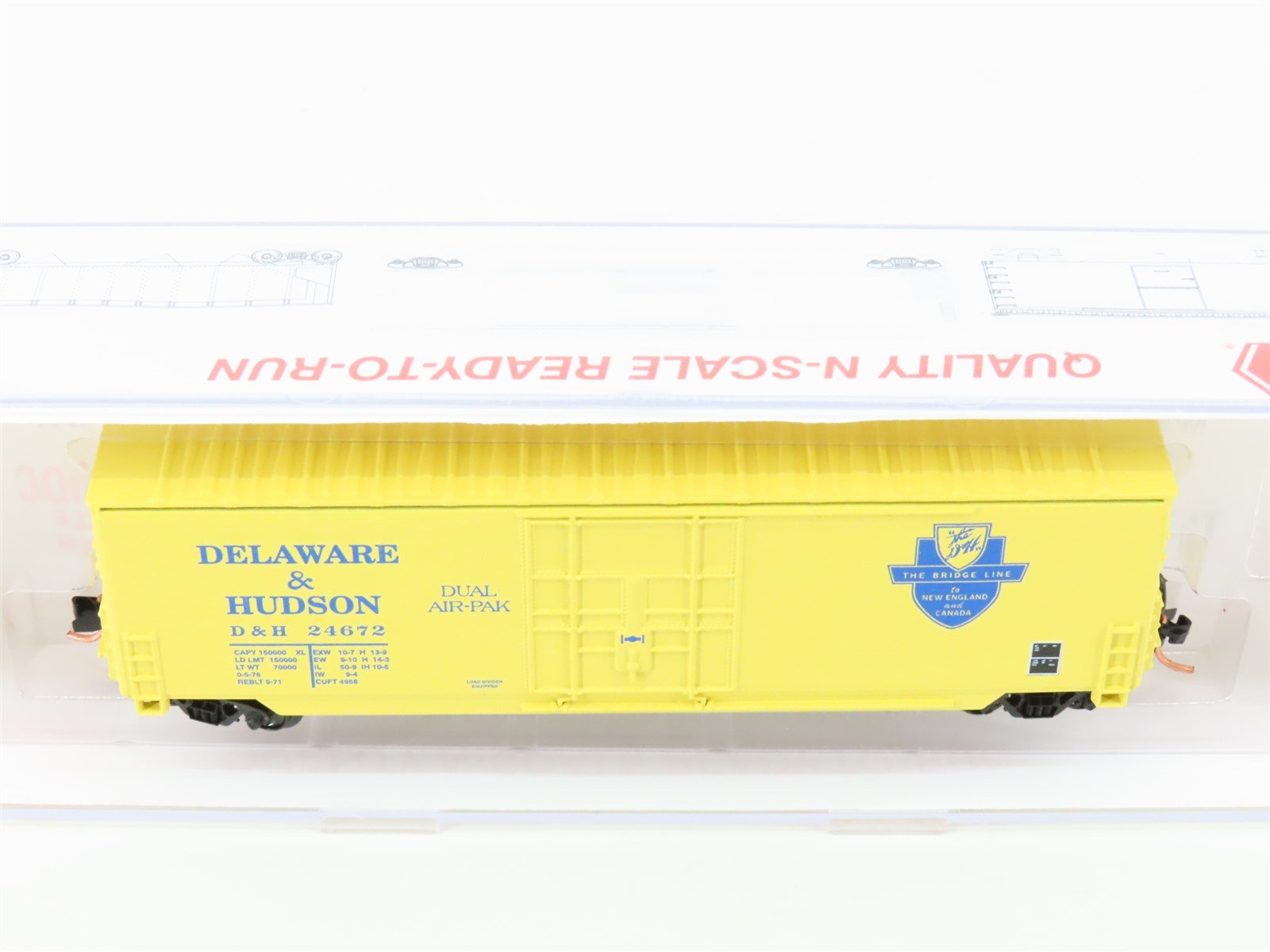 N Scale Roundhouse 82016 D&H Delaware Hudson 50' Hi-Cube Boxcar #24672 UPGRADED