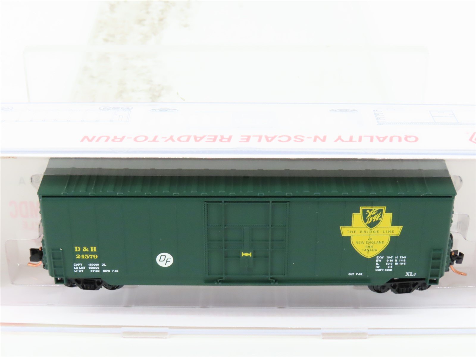 N Scale Roundhouse 82017 D&H Delaware Hudson 50' Hi-Cube Boxcar #24579 UPGRADED