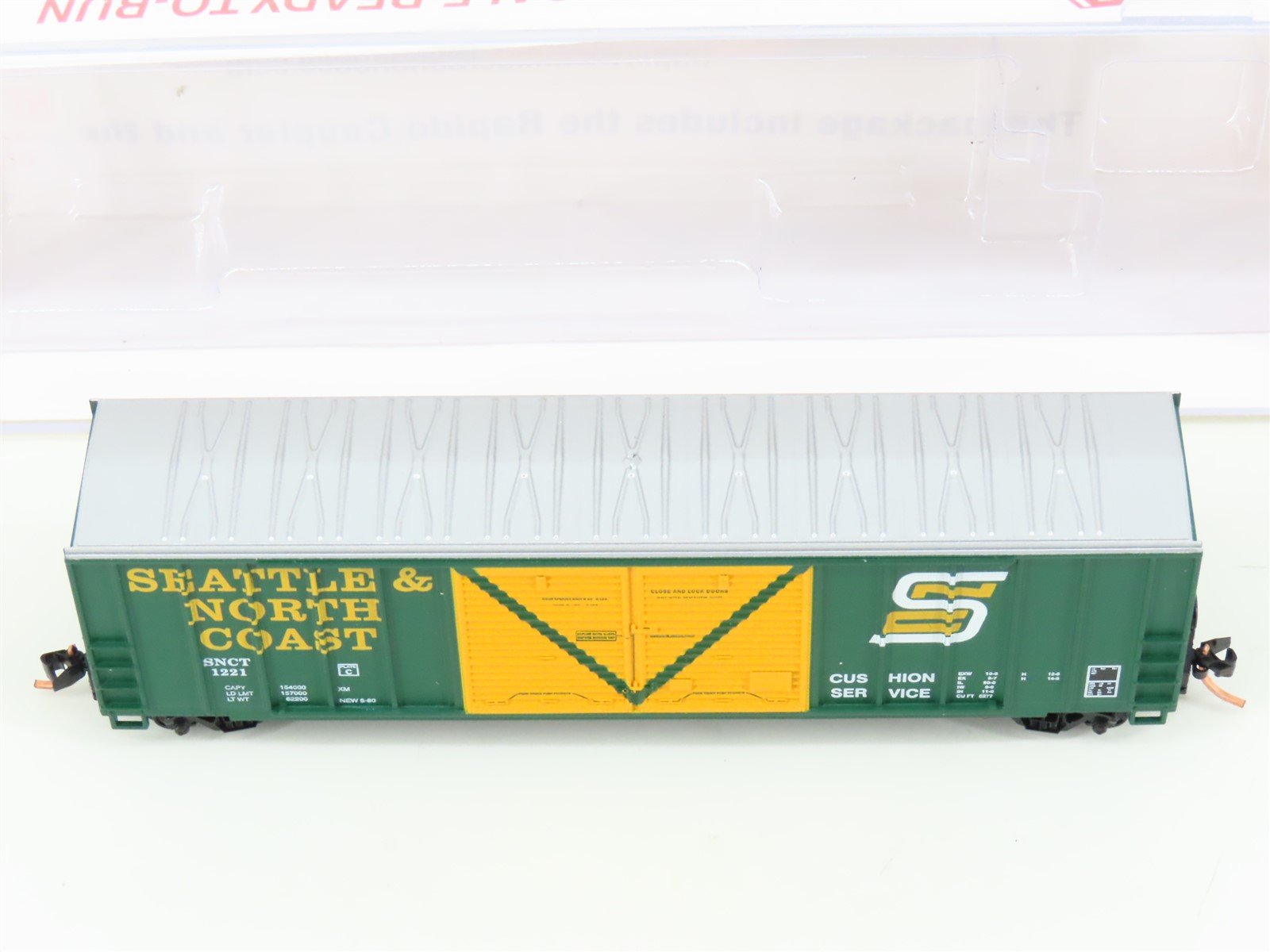 N Scale Roundhouse 82804 SNCT Seattle & North Coast 50' Boxcar #1221 UPGRADED