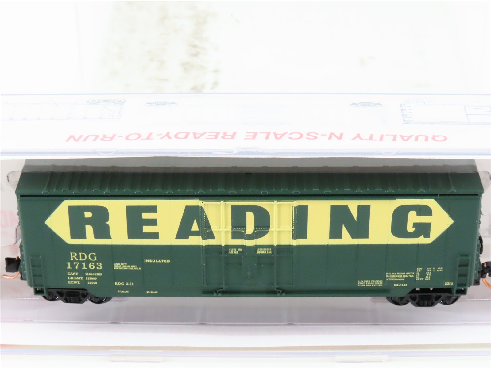 N Scale Roundhouse 82015 RDG Reading 50' Hi-Cube Boxcar #17163 UPGRADED