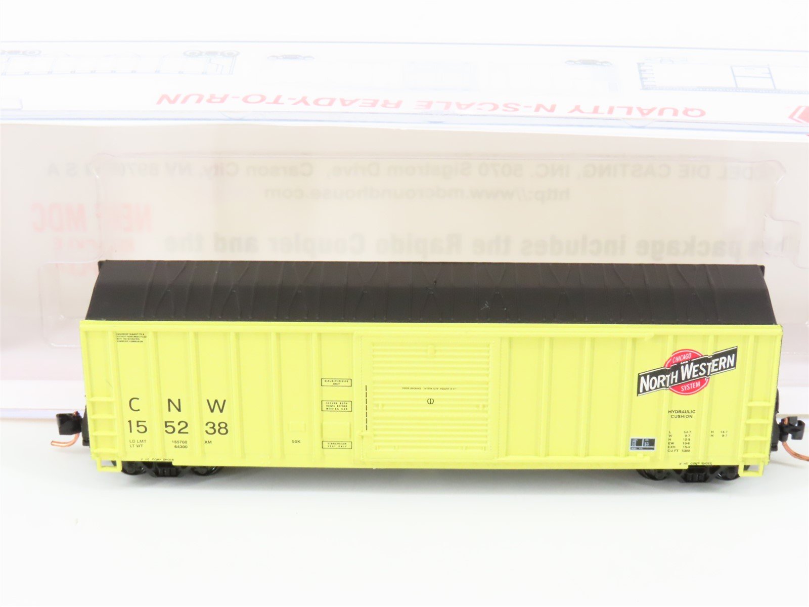 N Scale Roundhouse 82507 CNW Railway 50' FMC Single Door Boxcar #155238 UPGRADED
