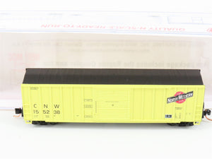 N Scale Roundhouse 82507 CNW Railway 50' FMC Single Door Boxcar #155238 UPGRADED