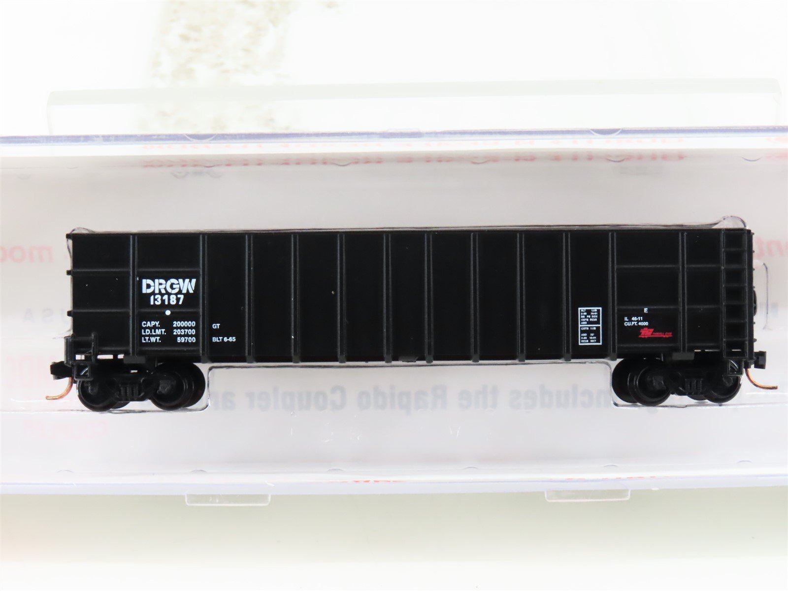 N Roundhouse 81002 DRGW Rio Grande 50' Thrall Hi-Side Gondola #13187 UPGRADED
