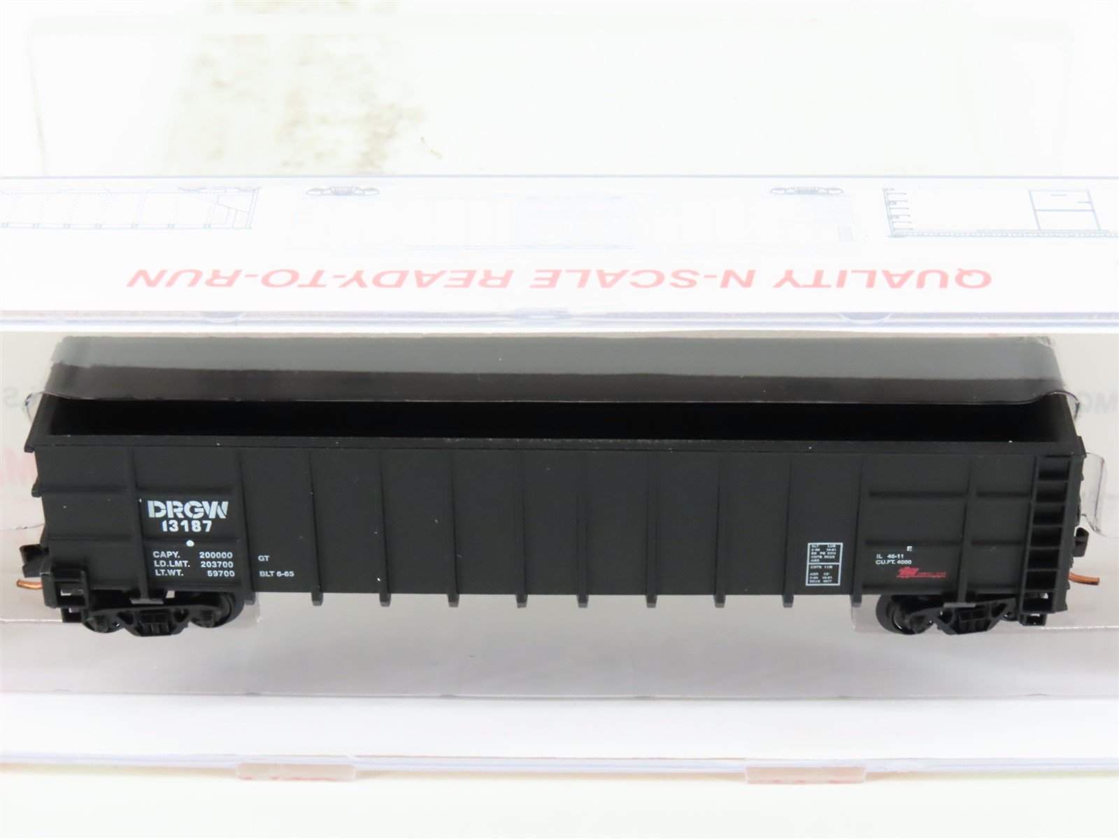 N Roundhouse 81002 DRGW Rio Grande 50' Thrall Hi-Side Gondola #13187 UPGRADED