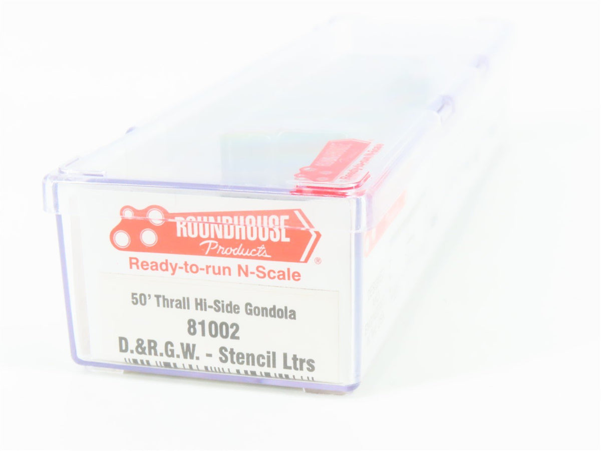 N Roundhouse 81002 DRGW Rio Grande 50&#39; Thrall Hi-Side Gondola #13187 UPGRADED