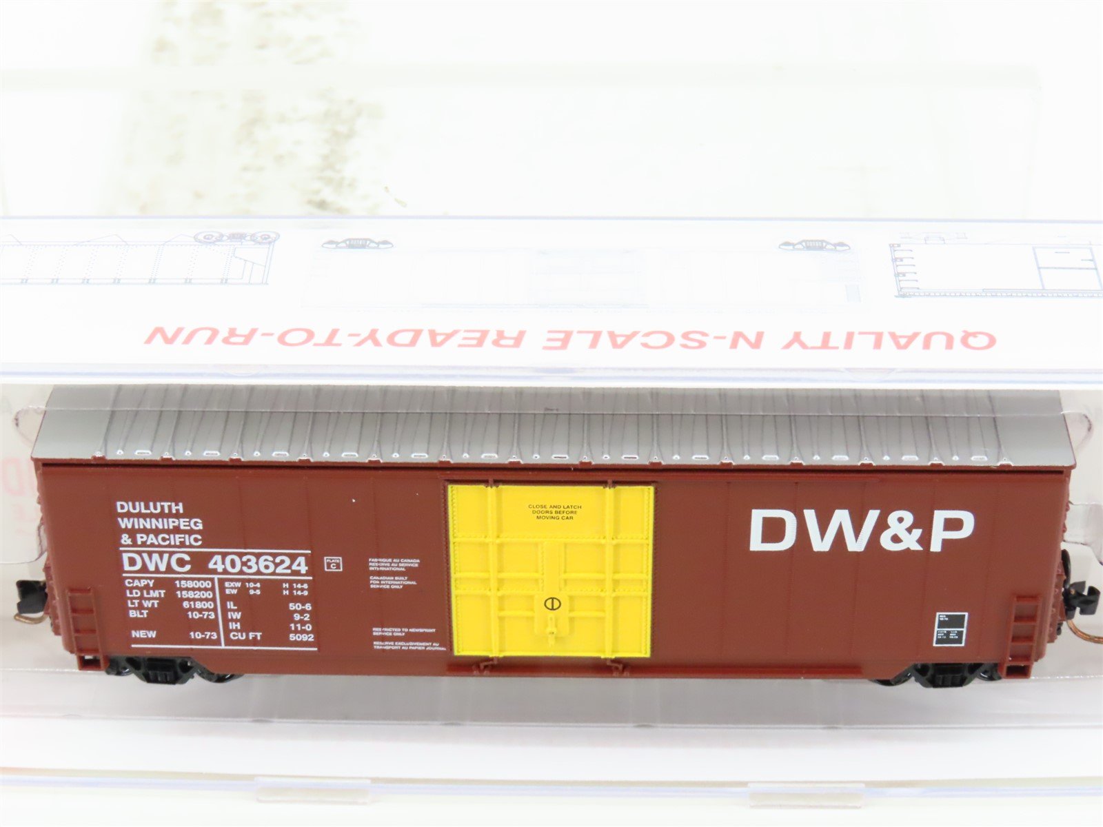 N Scale Roundhouse 82001 DWP Railway 50' Hi-Cube Boxcar #403624 UPGRADED