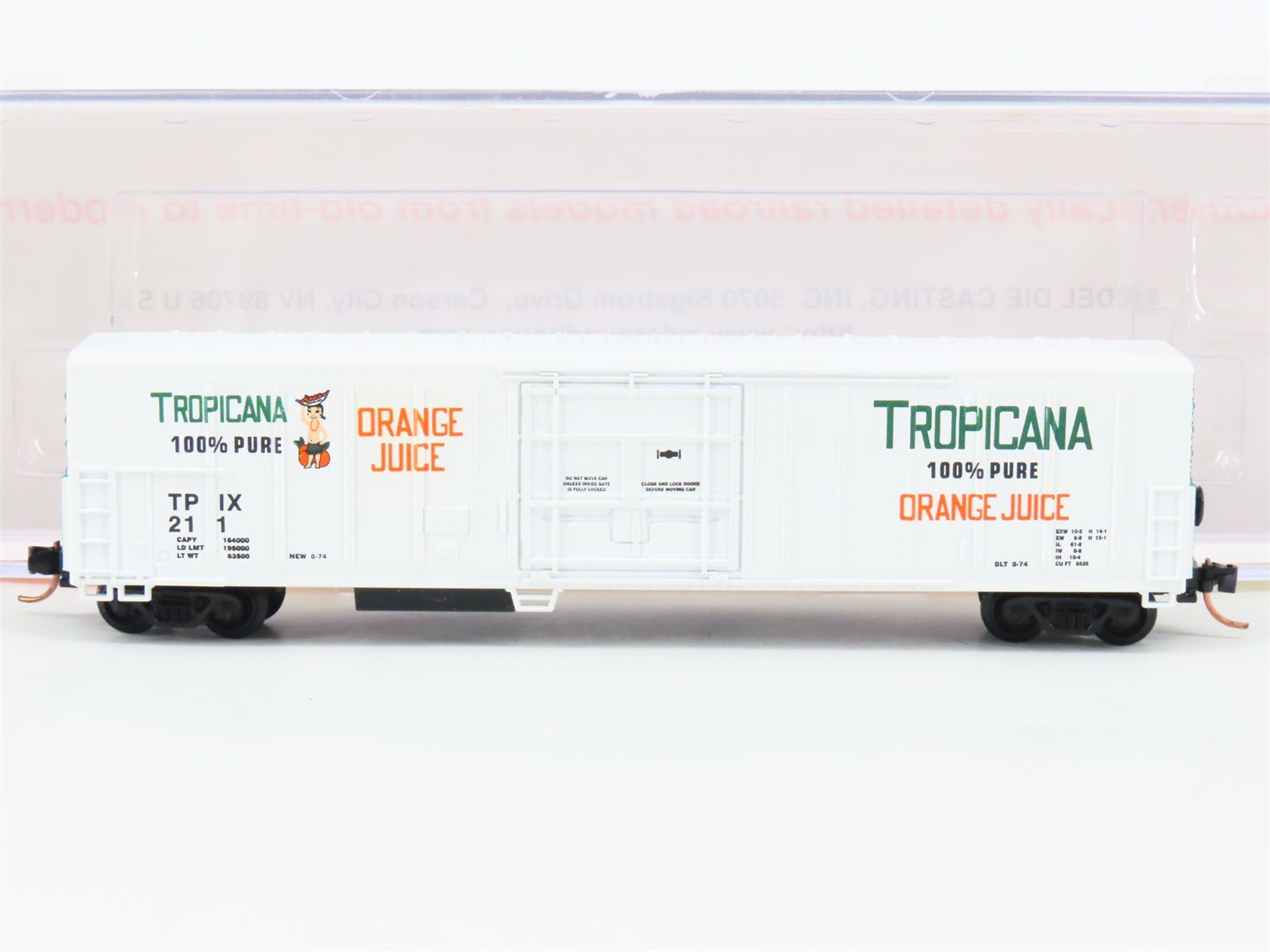 N Scale Roundhouse 84203 TPIX Tropicana 57' Mechanical Reefer #211 UPGRADED