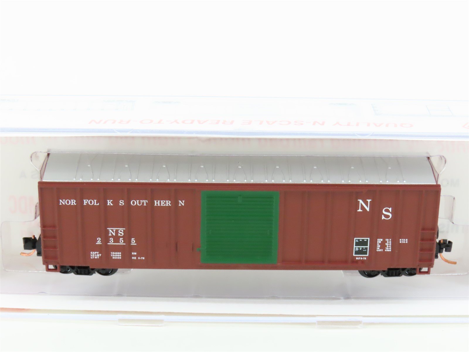 N Scale Roundhouse 82514 NS Norfolk Southern 50' FMC Boxcar #2355 UPGRADED