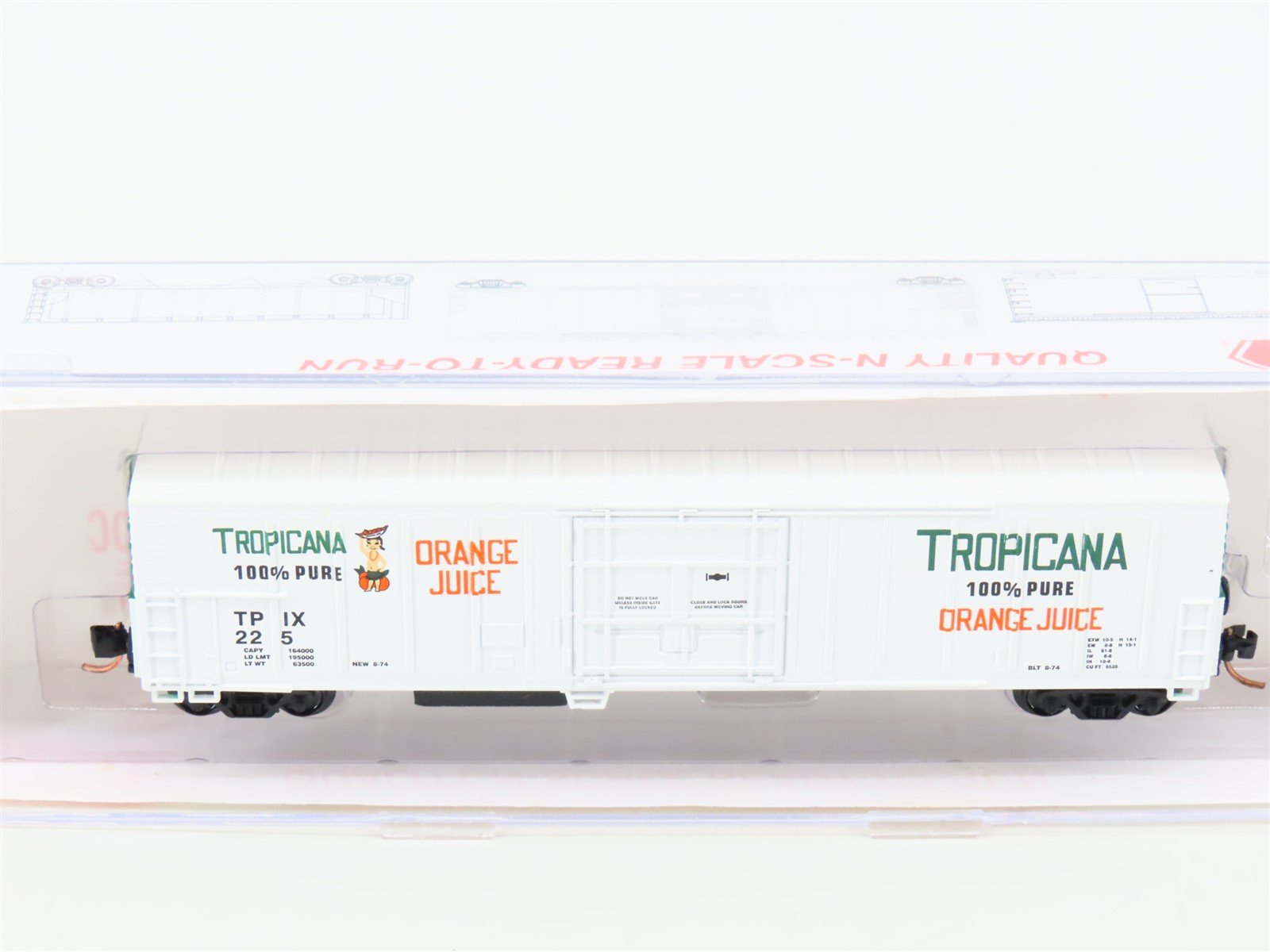 N Scale Roundhouse 84203 TPIX Tropicana 57' Mechanical Reefer #225 UPGRADED