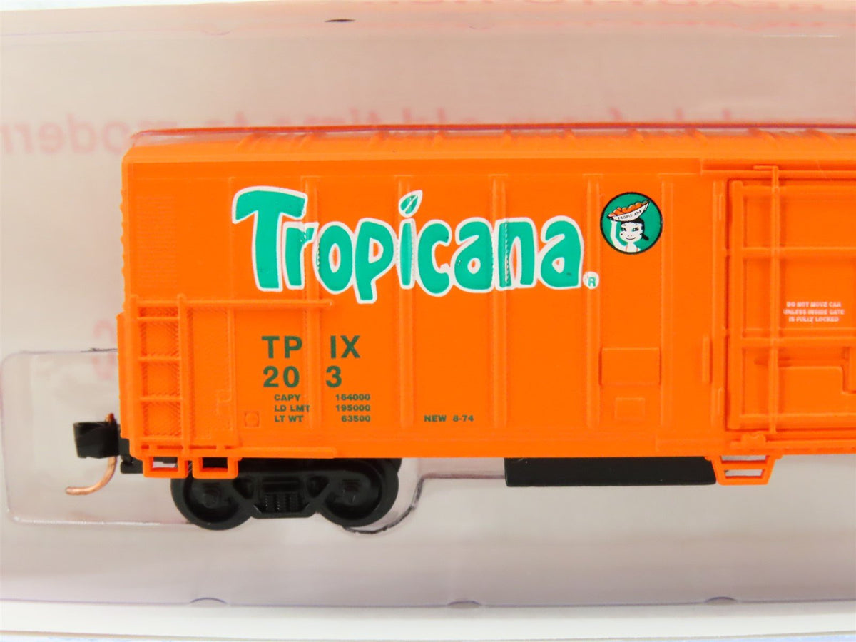 N Scale Roundhouse 84202 TPIX Tropicana 57&#39; Mechanical Reefer #203 UPGRADED