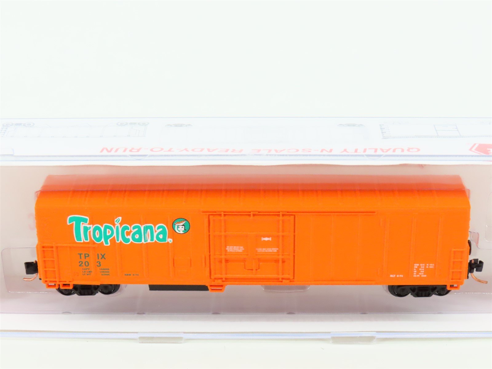 N Scale Roundhouse 84202 TPIX Tropicana 57' Mechanical Reefer #203 UPGRADED