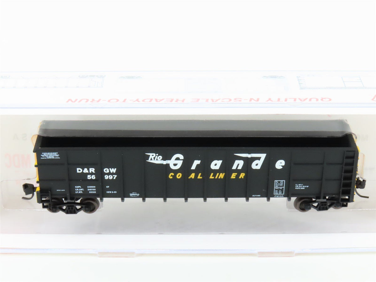 N Scale Roundhouse 81001 DRGW Rio Grande &quot;Coal Liner&quot; 50&#39; Thrall Gondola #56997