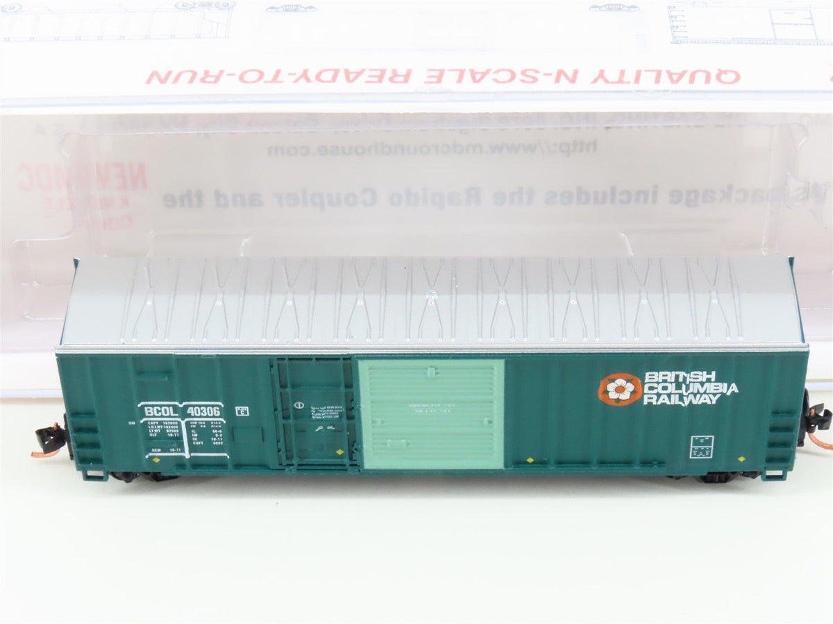 N Scale Roundhouse 82303 BCOL British Columbia 50&#39; FMC Boxcar #40306 UPGRADED