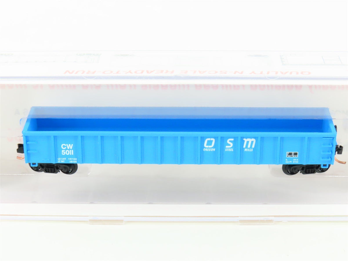 N Scale Roundhouse 84007 CW Oregon Steel Mills 50&#39; Thrall Gondola #5011 UPGRADED