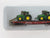 N Scale Athearn 10443 BNSF 53' Flat Car #585315 w/ John Deere Tractors Load