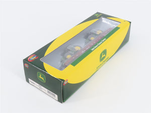 N Scale Athearn 10444 BNSF 53' Flat Car #585318 w/ John Deere Tractors Load