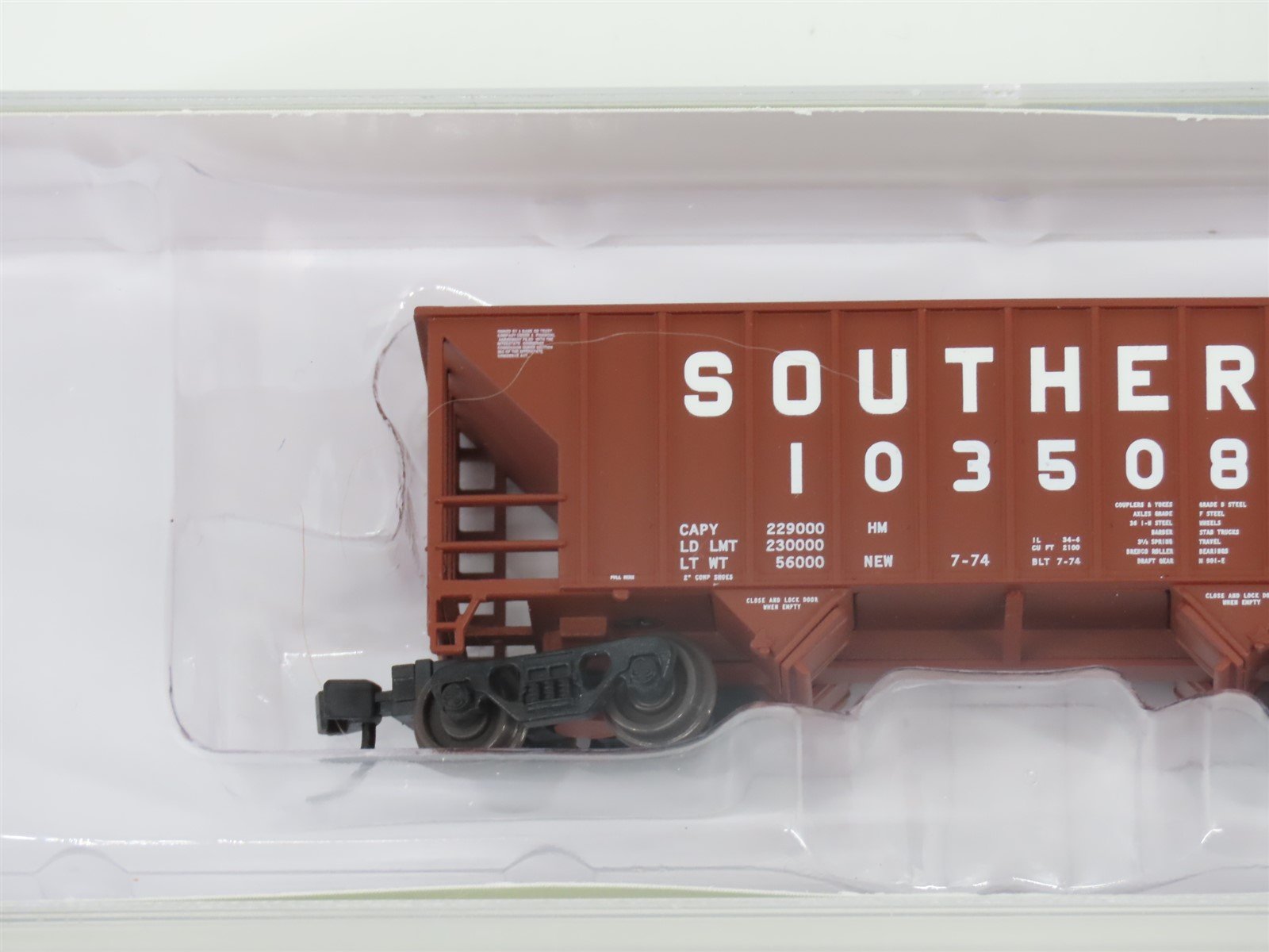 N Scale Walthers 932-50115 SOU Southern 100-Ton Greenville 2-Bay Hopper #103508