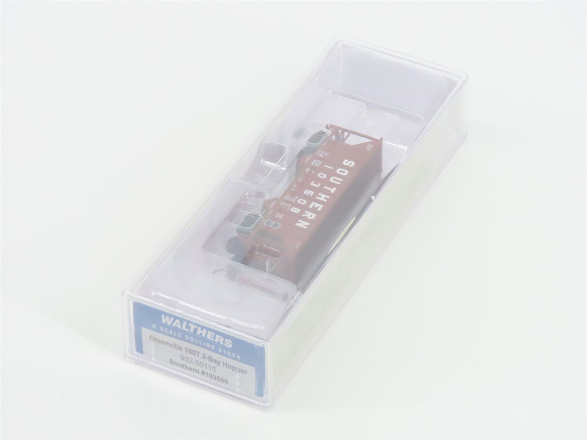 N Scale Walthers 932-50115 SOU Southern 100-Ton Greenville 2-Bay Hopper #103508