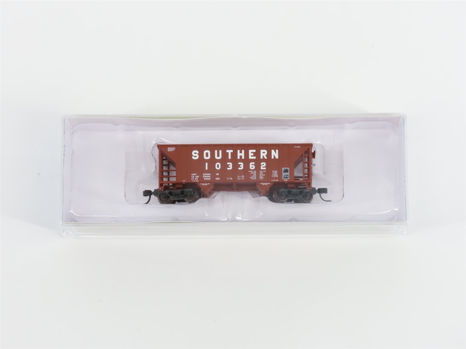 N Scale Walthers 932-50114 SOU Southern 100-Ton Greenville 2-Bay Hopper #103362