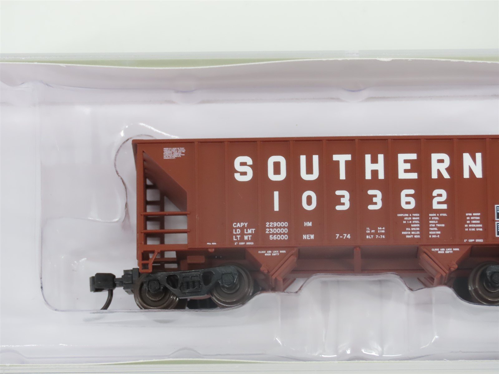 N Scale Walthers 932-50114 SOU Southern 100-Ton Greenville 2-Bay Hopper #103362