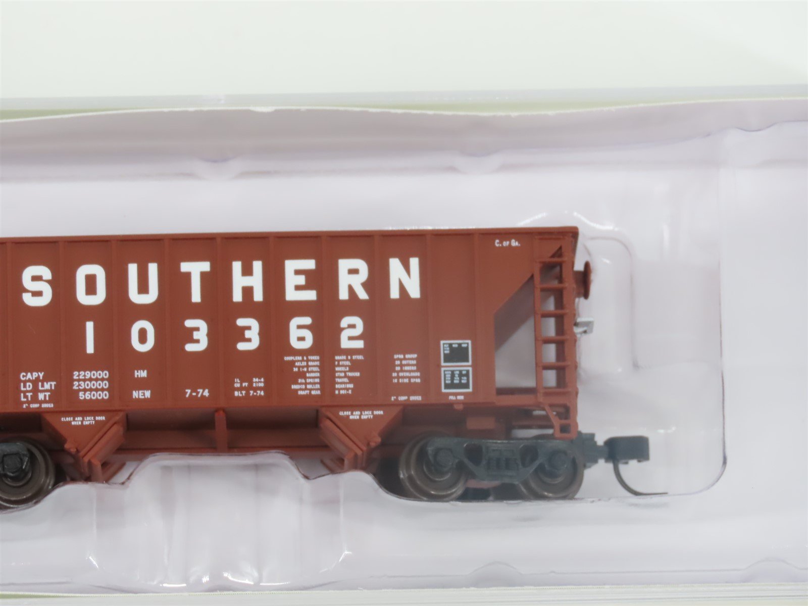 N Scale Walthers 932-50114 SOU Southern 100-Ton Greenville 2-Bay Hopper #103362