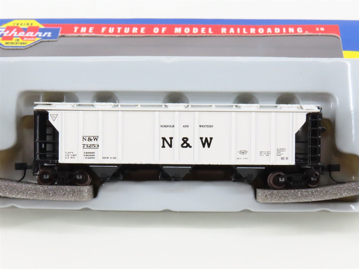 N Scale Athearn 11368 N&amp;W Norfolk &amp; Western 3-Bay Covered Hopper #71253