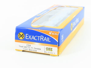N Scale ExactRail EN-51102-3 CSXT CSX Thrall 3267 Cu. Ft. Gondola #491034