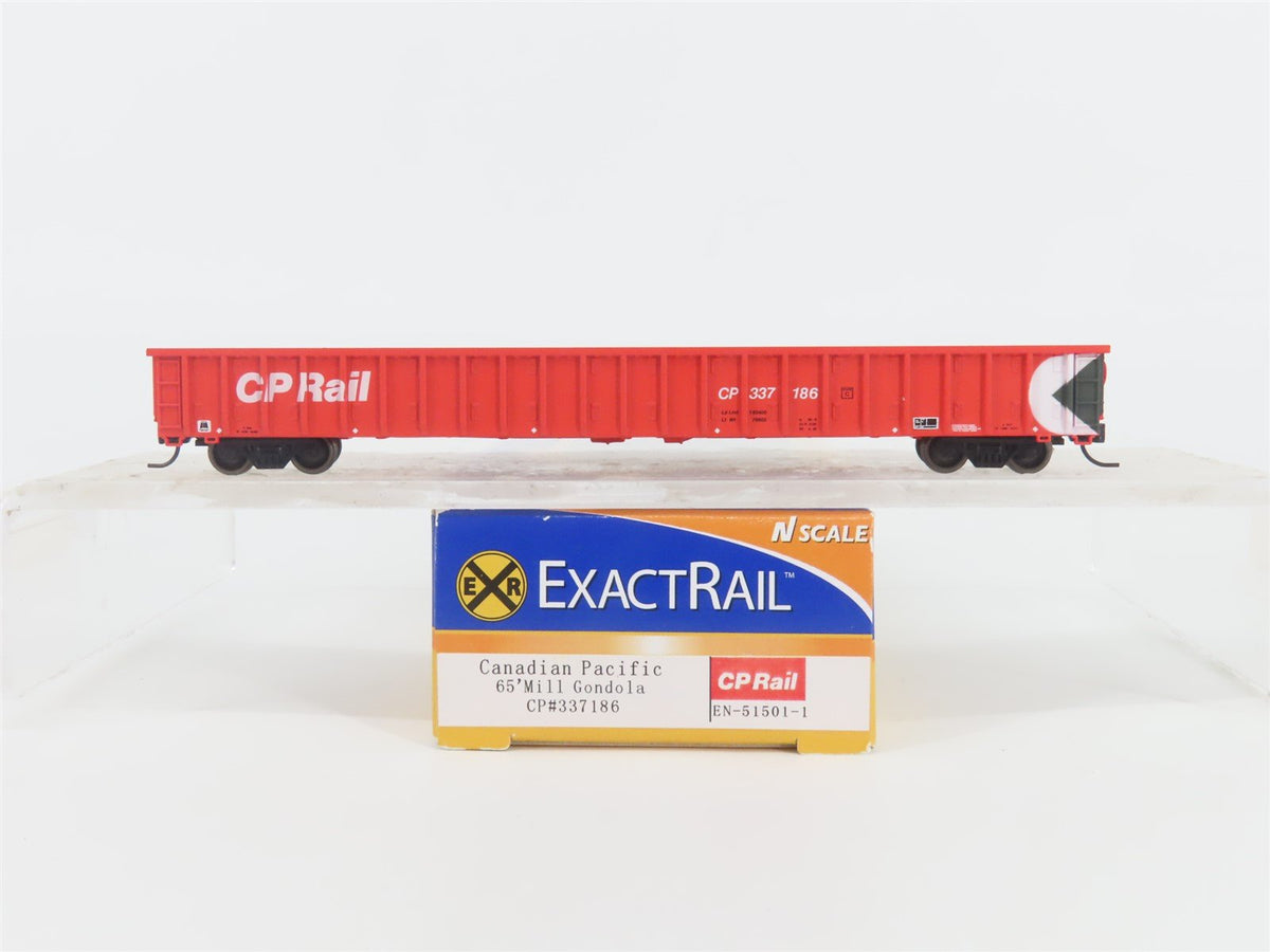 N Scale ExactRail EN-51501-1 CP Rail Canadian Pacific 65&#39; Mill Gondola #337186