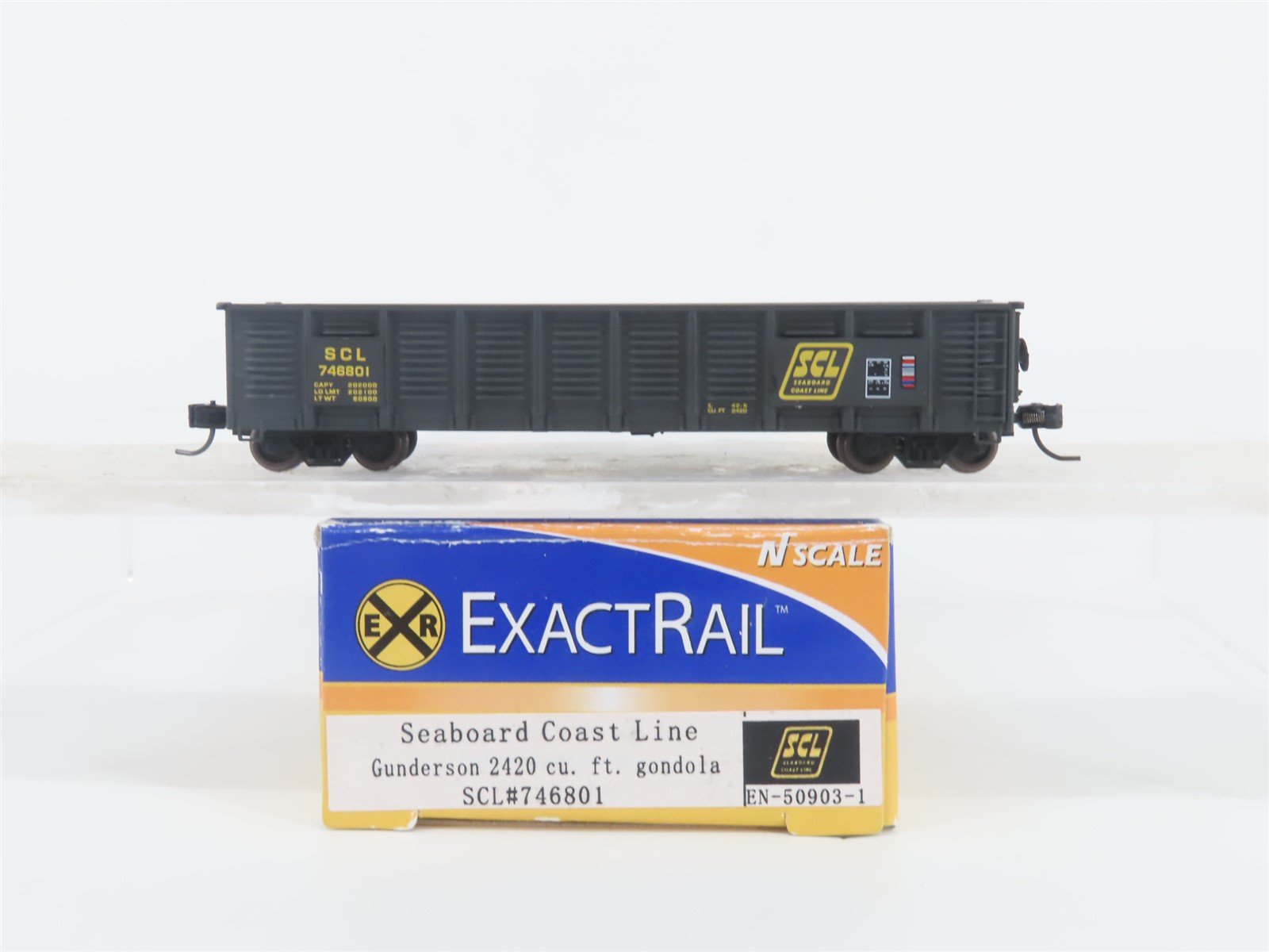 N Scale ExactRail EN-50903-1 SCL Seaboard Coast Line Gondola #746801