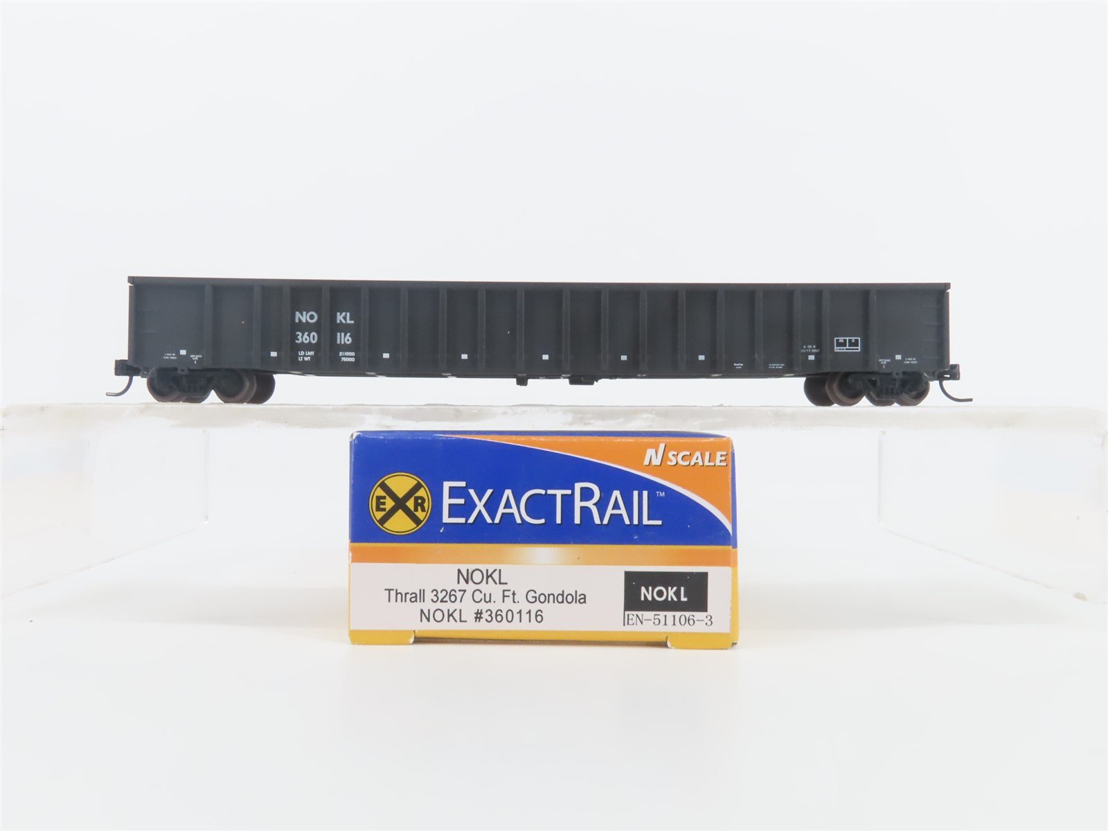 N Scale ExactRail EN-51106-3 NOKL Northwestern Oklahoma Thrall Gondola #360116