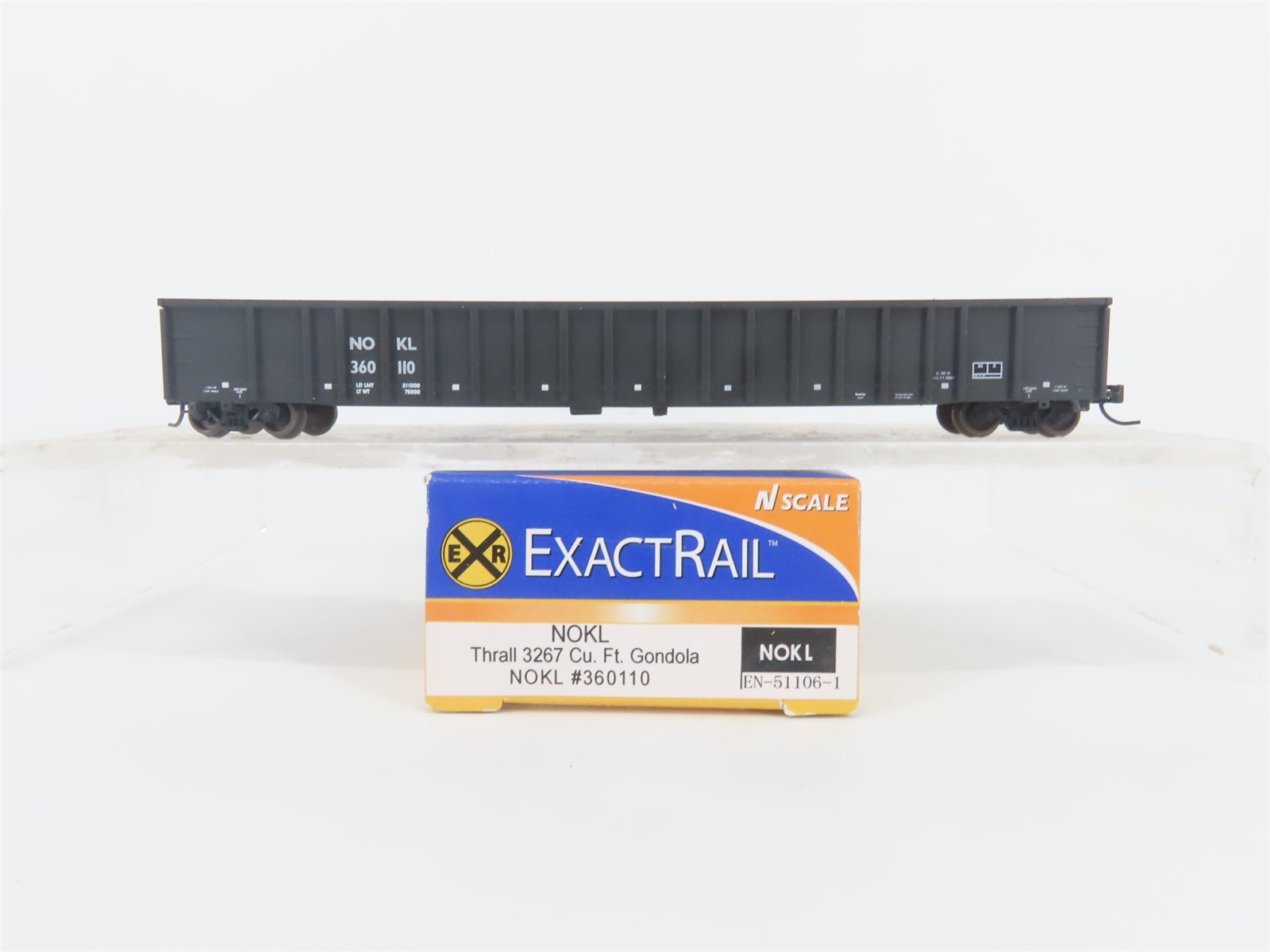 N Scale ExactRail EN-51106-1 NOKL Northwestern Oklahoma Thrall Gondola #360110