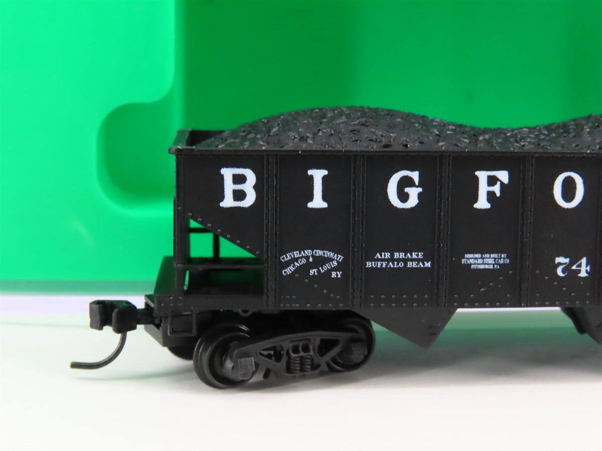 N Scale Bowser 37621 NYC New York Central Big Four 2-Bay Hopper #74700 w/ Load
