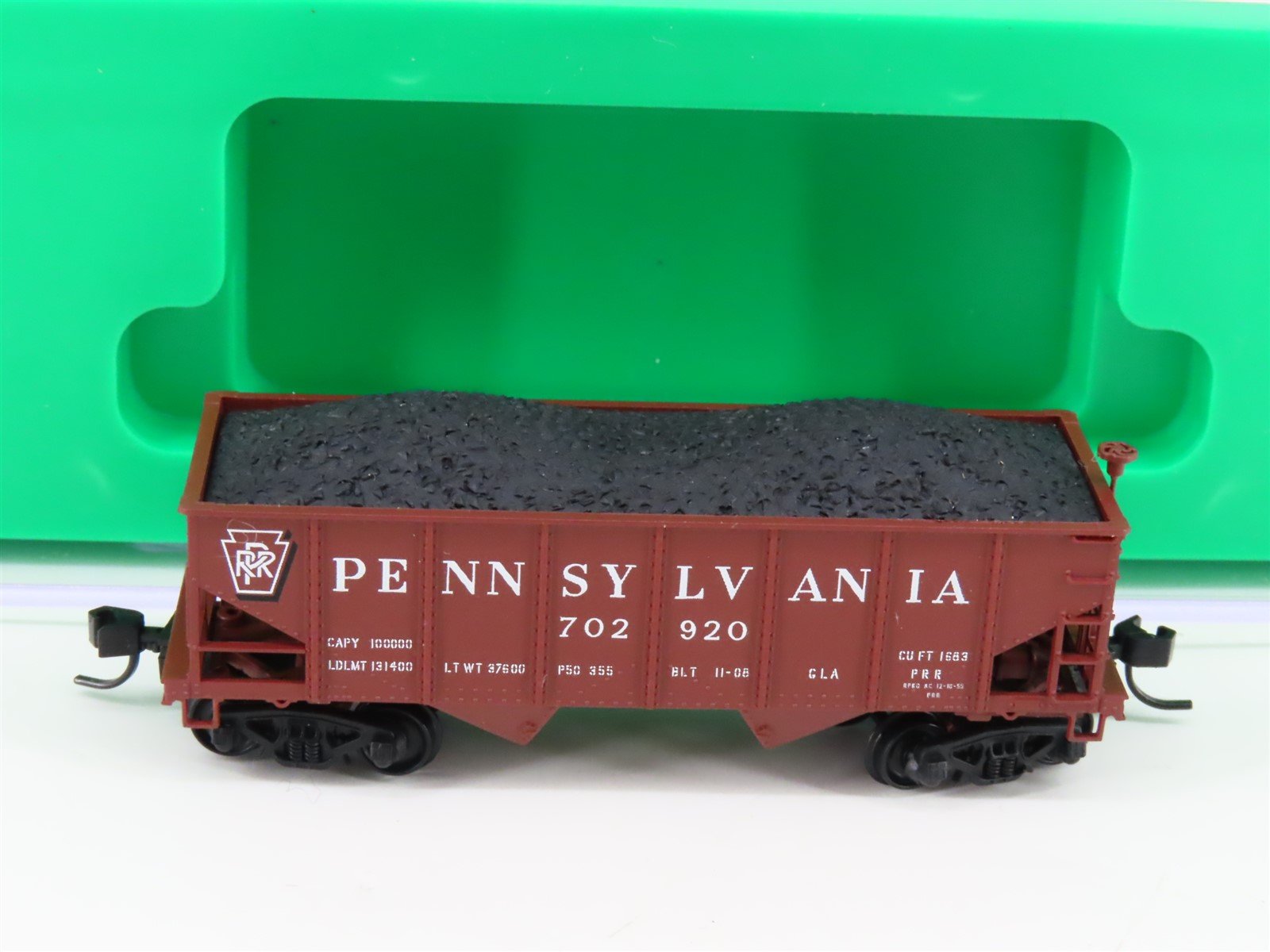 N Scale Bowser 37665 PRR Pennsylvania GLa 2-Bay Hopper #702920 w/ Load