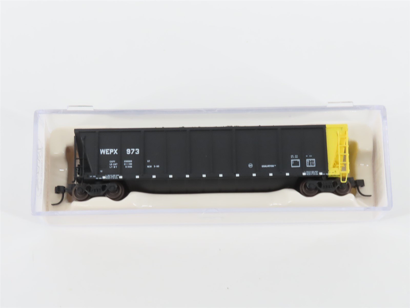 N Scale Atlas 43807-16 WEPX Wisconsin Electric Power Coalveyor #973 w/ Load