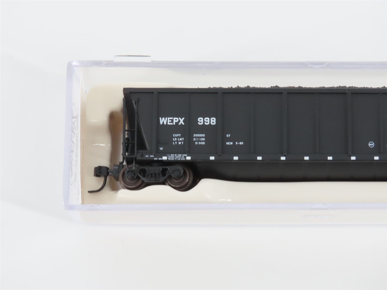 N Scale Atlas 43807-19 WEPX Wisconsin Electric Power Coalveyor #998 w/ Load