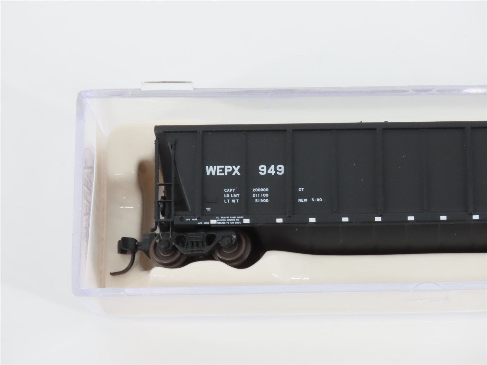N Scale Atlas 43807-14 WEPX Wisconsin Electric Power Coalveyor #949 w/ Load