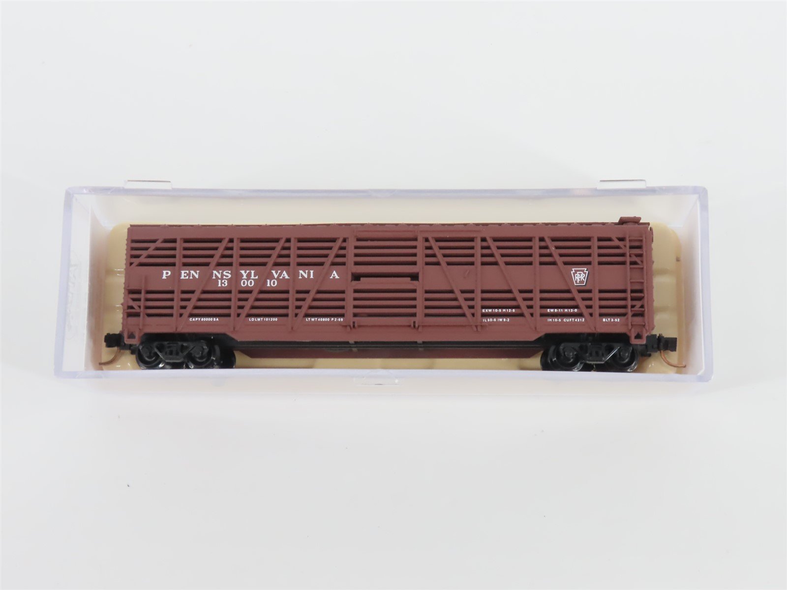 N Scale Atlas 35491 PRR Pennsylvania Railroad 50' Stock Car #130010