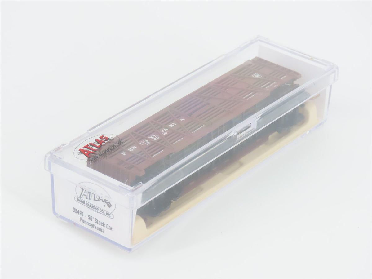 N Scale Atlas 35491 PRR Pennsylvania Railroad 50&#39; Stock Car #130010