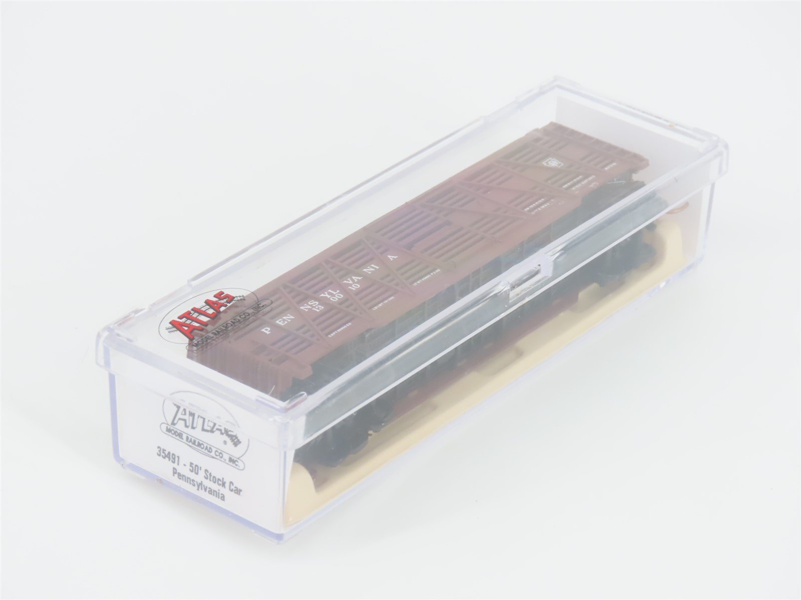 N Scale Atlas 35491 PRR Pennsylvania Railroad 50' Stock Car #130010