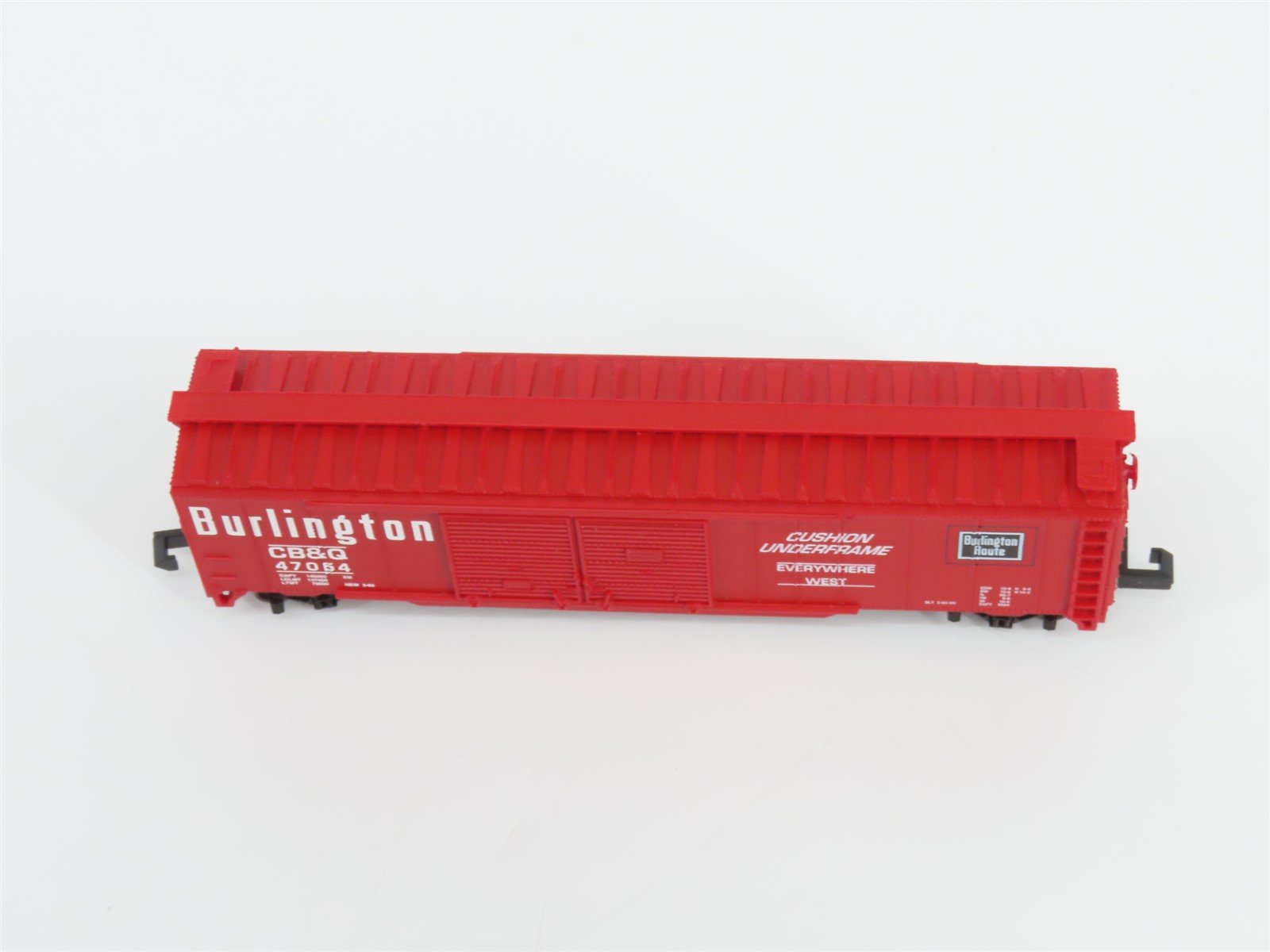 N Scale Atlas 36332 CB&Q Burlington Route 50' Double Door Box Car #47054