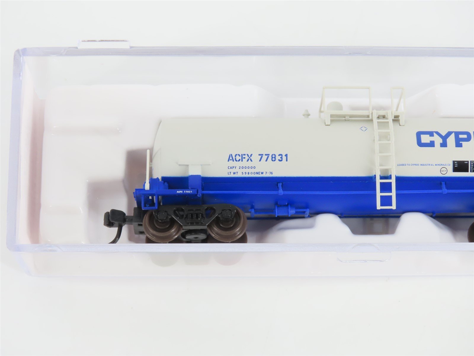 N Scale Atlas 34922 ACFX Cyprus Kaolin Tank Car #77831
