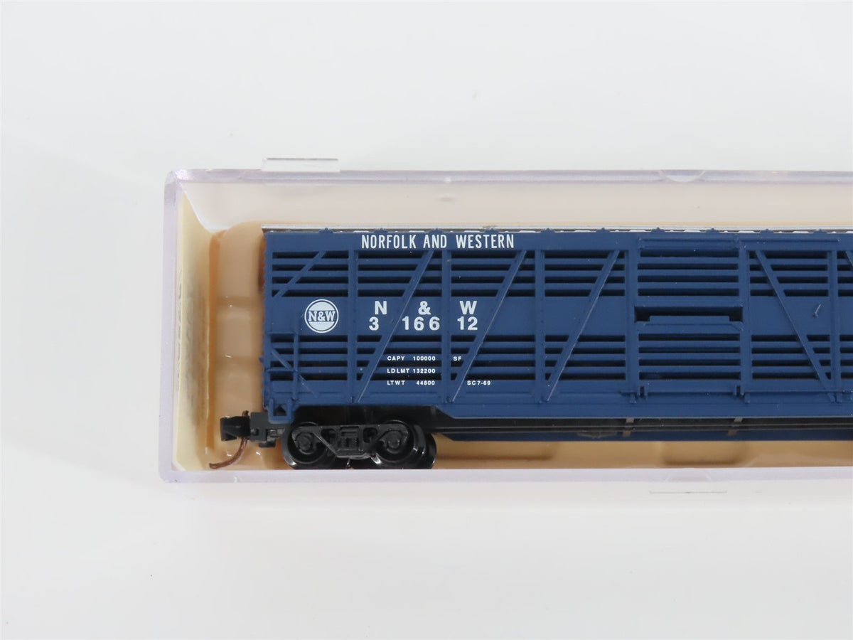 N Scale Atlas 35421 N&amp;W Norfolk &amp; Western 50&#39; Stock Car #316612
