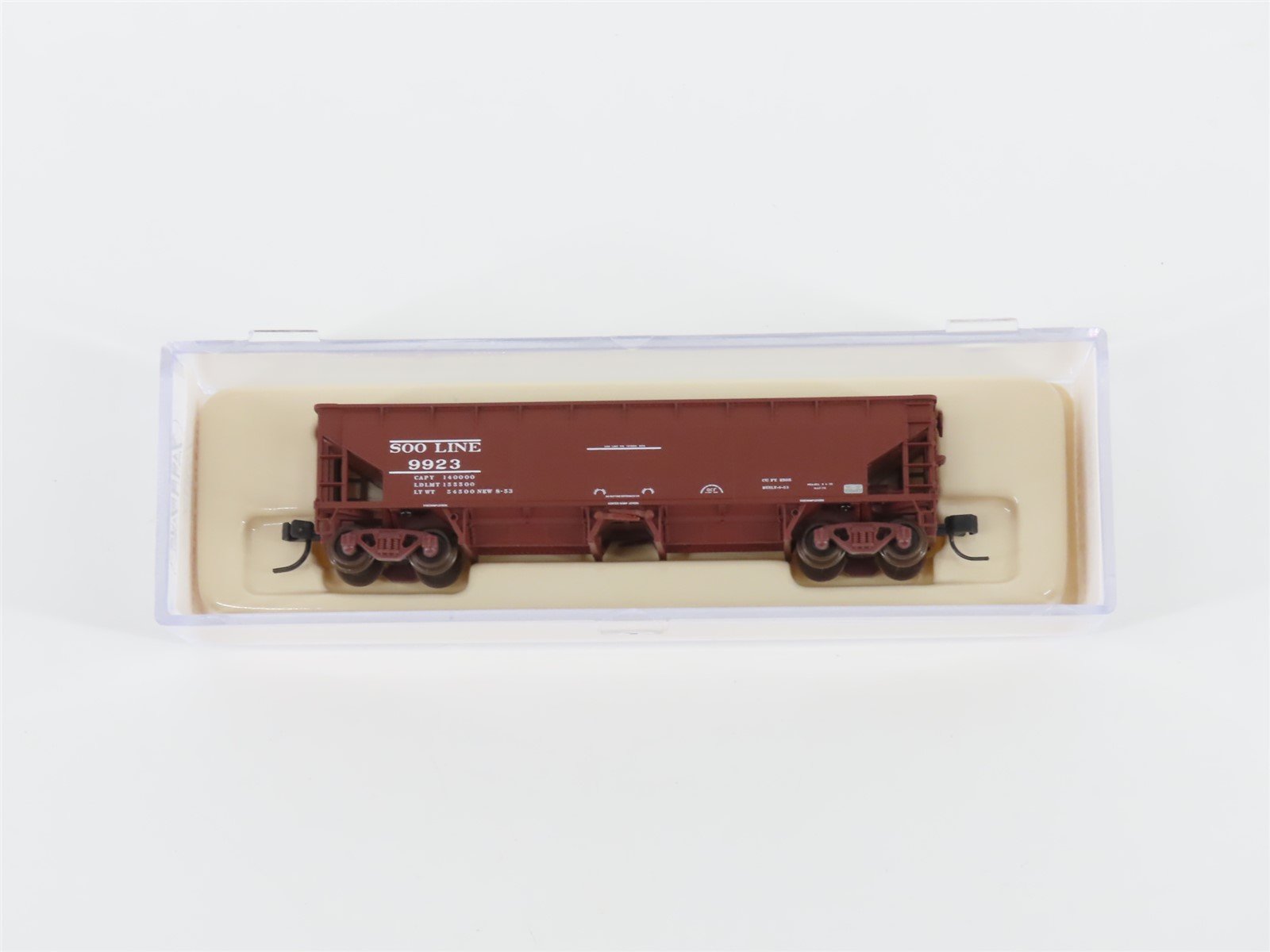 N Scale Atlas 34775-5 SOO Line 2-Bay 70 Ton Hart Ballast Hopper #9923