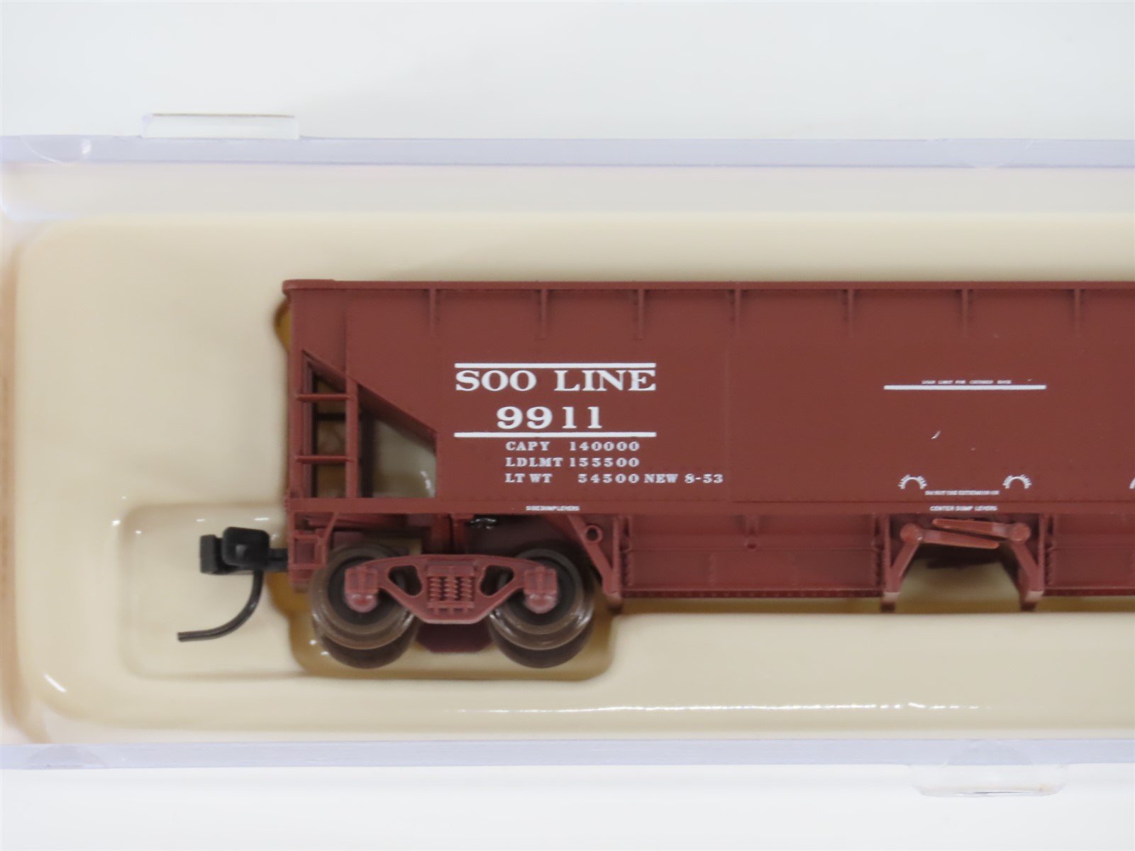 N Scale Atlas 34775-4 SOO Line 2-Bay 70 Ton Hart Ballast Hopper #9911